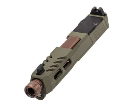 PSA Dagger Complete SW6 RMR Slide Assembly W/Copper Fluted Threaded Barrel, Sniper Green