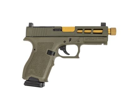 PSA Dagger Compact 9mm Pistol With SW1 ECC RMR Slide & Gold TiN Threaded Barrel, Sniper Green