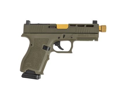 PSA Dagger Compact 9mm Pistol With SW2 ECC RMR Slide & Gold TiN Threaded Barrel, Sniper Green