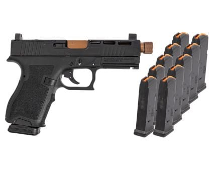 PSA Dagger Compact 9mm Pistol With SW2 Extreme Carry Cut RMR Slide & Copper Threaded Barrel, w10-15rd mags, Black