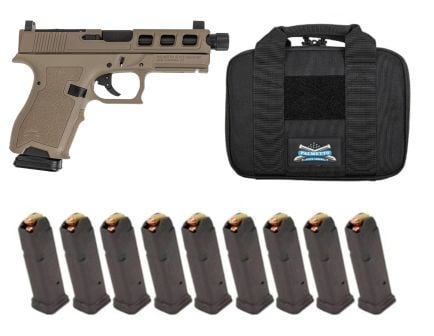 PSA Dagger Compact SW3 RMR Pistol With Threaded Barrel, w/10-15rd Mags, FDE