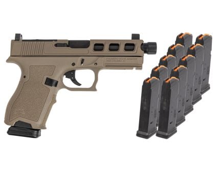 PSA Dagger Compact SW3 RMR Pistol With Threaded Barrel, w/10-15rd Mags, FDE