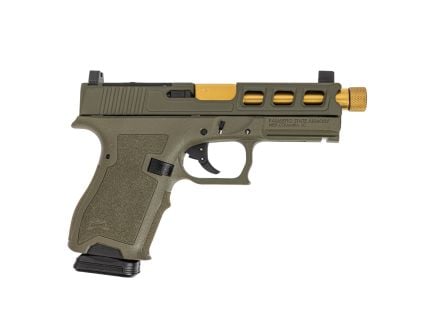 PSA Dagger Compact 9mm Pistol With SW3 ECC RMR Slide & Gold TiN Threaded Barrel, Sniper Green