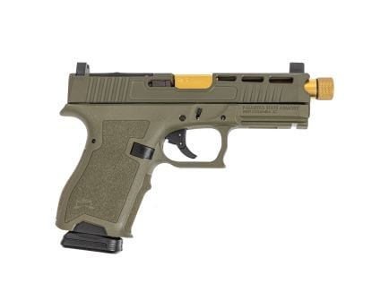 PSA Dagger Compact 9mm Pistol With SW4 ECC RMR Slide & Gold TiN Threaded Barrel, Sniper Green