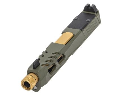 PSA Dagger Complete SW6 RMR Slide Assembly With TiN Spiral Threaded Barrel, Sniper Green