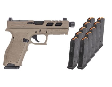 PSA Dagger Full Size - S 9mm SW6 RMR Pistol With Threaded Barrel &10-17rd Mags, Flat Dark Earth