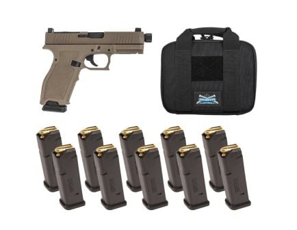 PSA Dagger Full Size - S 9mm ECC RMR Threaded Barrel Pistol With 10 17rd Magazines & Pistol Case, Flat Dark Earth