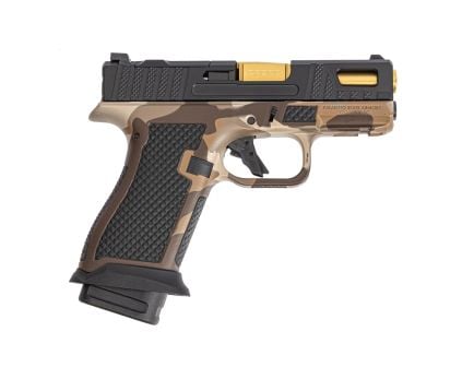 PSA Sabre Dagger Micro 9mm Pistol, TiN Barrel, w/ Mag Extensions, M81 Desert Camo