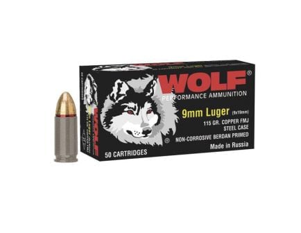 Wolf Polyformance 9mm 115 gr FMJ 50rds