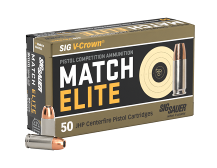 Sig Sauer Elite V-Crown 115 gr JHP 9mm Ammo, 20/pack - E9MMA1COMP50