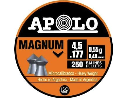 Hatsan USA Apolo Magnum .177 Caliber Pointed Airgun Rifle Pellet, 8.48 gr 250rds