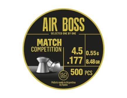 Hatsan USA Apolo Air Boss Match Competition .177 Caliber Flat Airgun Rifle Pellet, 8.48 gr 500rds