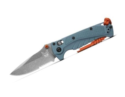 Benchmade Mini Adira Folding Drop Point Knife Serrated, Depth Blue - 18065S