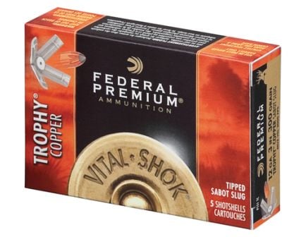Federal 12ga 3" 300gr Trophy Copper Sabot Slug Vital-Shok Shotshell Ammunition 5rds - P151 TC