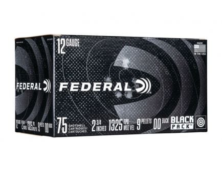 Federal 12 Gauge 2.75" 00 Buck 75 Round Black Pack