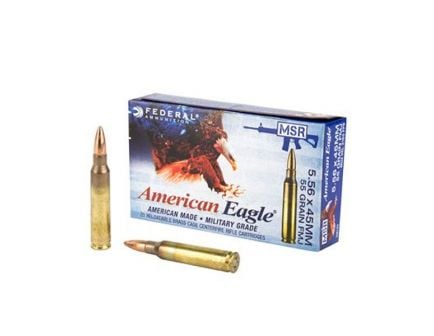 Federal American Eagle 55 gr FMJ-BT 5.56x45 Ammunition 20 Rounds