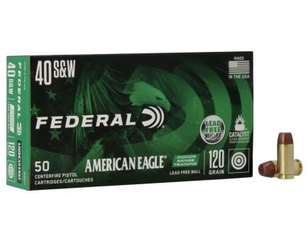 Federal American Eagle IRT 120 gr Lead Free Ball 40 S&W Ammunition, 50 Rounds