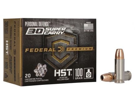 Federal Personal Defense 100 gr HST 30 Super Carry Ammunition, 20 Rounds