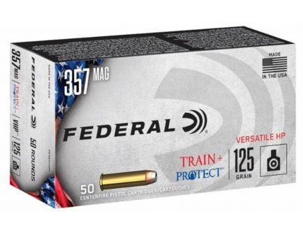 Federal Train and Protect .357 Magnum 125 gr JHP 50 Rounds Ammunition