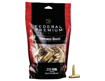 Federal Premium Gold Medal 223 Remington Unprimed Brass Cartridge Case, 100/pack - PR223UPB100