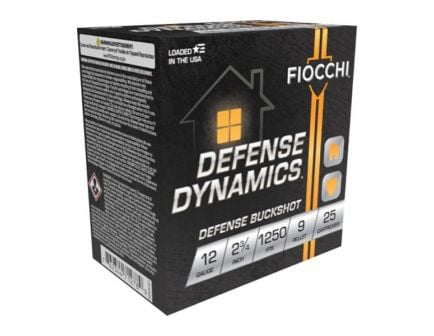 Fiocchi Defense Dynamics 12 Gauge 2.75" 00 Buck 9 Pellet 25 Rounds