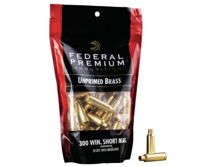 Federal Premium Gold Medal 300 Winchester Short Magnum Unprimed Brass Cartridge Case, 50/pack - PR300WSMUPB50