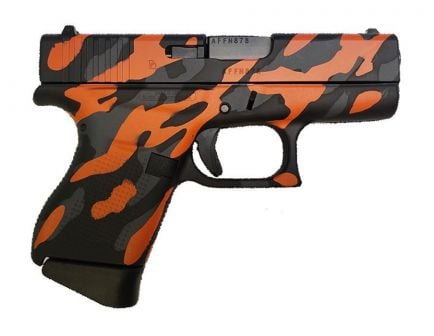 Glock 43 9mm Pistol, Orange Camo