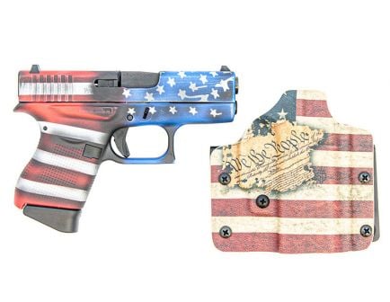 Glock 43 Constitutional Carry 9mm Pistol, Flag Cerakote