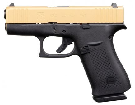 Glock 43X FS 9mm Pistol, Gold/Black