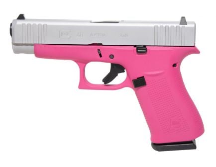 Glock 48 FS Semi Auto 9mm Pistol, Raspberry/Stainless Steel