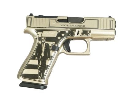 Glock G43X 3.41" 9mm 10rd Pistol - Trump Fight/Never Surrender, Silver - GLPX4350201FRMOSTF