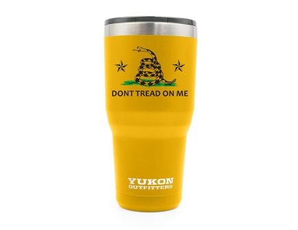 Yukon Outfitters 30 oz Freedom Tumbler - Gold w/ Don't Tread On Me - YO30GOLDSNAKE