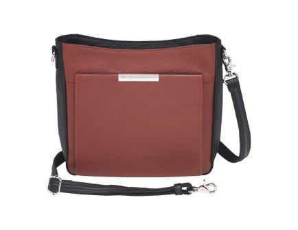 Gun Tote'n Mamas Slim Crossbody, Cinnamon / Black