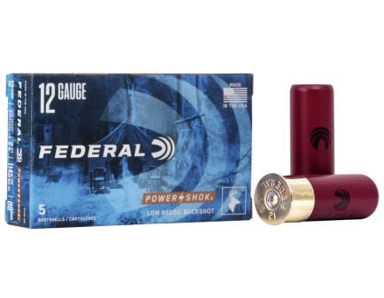 Federal 12ga 2.75" 9 Pellets 00 Buck Low-Recoil Power-Shok Shotshell Ammunition 5rds - H132 00