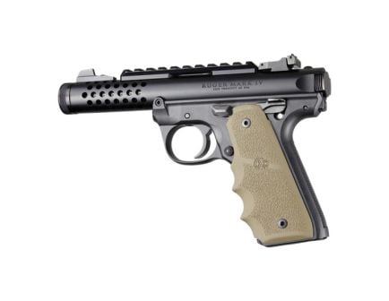 Hogue Grip w/Finger Groove Fits Ruger MK IV 22/45, Flat Dark Earth