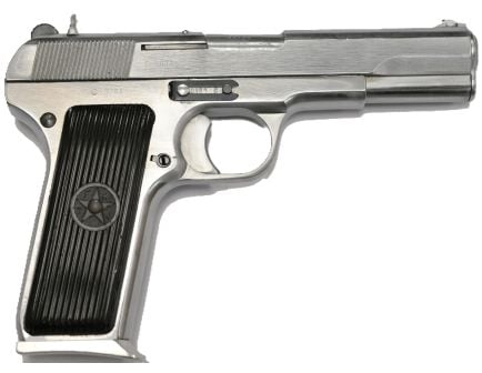 Zastava Arms M57 Chrome Yugoslavian/Serbian 4.6" 7.62x25mm Tokarev 9rd Pistol - YM57TTP