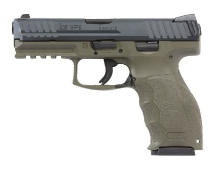 HK VP9 9mm Pistol With Night Sights, OD Green