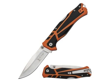 Elk Ridge TREK Folding Knife Drop Point, Black/Orange