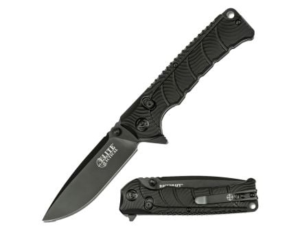 Elite Tactical Backdraft Folding Knife Drop Point, Black
