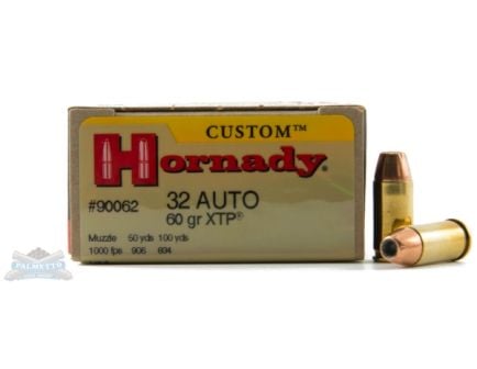 Hornady .32 Auto/ACP 60gr XTP Custom Pistol Ammunition 25rds - 90062