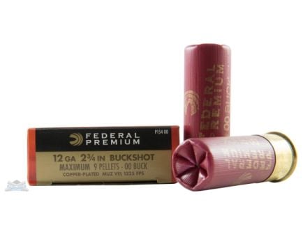 Federal 12ga 2.75" Max 9 Pellets 00 Buck Vital-Shok Shotshell Ammunition 5rds - P154 00