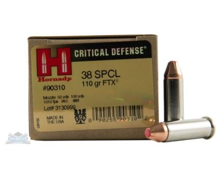 Hornady 38 Special 110gr FTX Critical Defense Ammunition 25rds - 90310