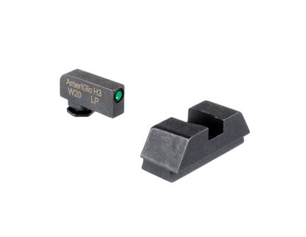 Ameriglo Night Sight Set Front/Rear, Green/Black/Flat Black