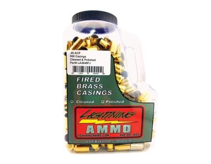 Lightning Ammo .45 ACP Primer Pistol Cleaned and Polished Brass, 500rds