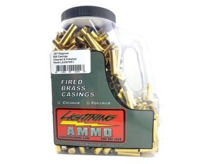 Lightning Ammo .357 Magnum Pistol Cleaned and Polished Brass, 500rds