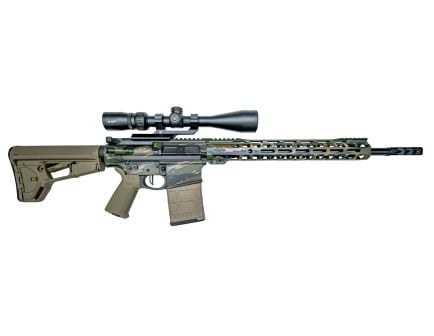 PSA Custom PA-10 GEN3 .308WIN 18" Mid-Length 15" MLOK Rifle W/ Vortex Sonora 4-12X44 Scope, Tiger Stripe Camo Tan Furniture