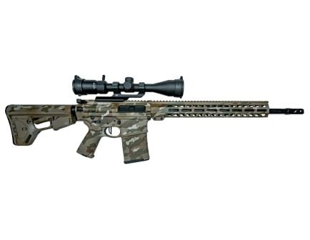 PSA Custom Gen3 PA10 18" Mid .308WIN 1:10 Nitride 15" Mlok Rifle, 3.5lb Flat, SIG Scope - Airad Camo