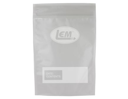LEM 12" x 8" Quart Size Zipper Top Vacuum Bag, Pack of 18