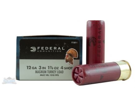 Federal 12ga 3" 4DE 2oz #4 Strut-Shok Magnum Lead Turkey Shotshells 10rds - FT158F