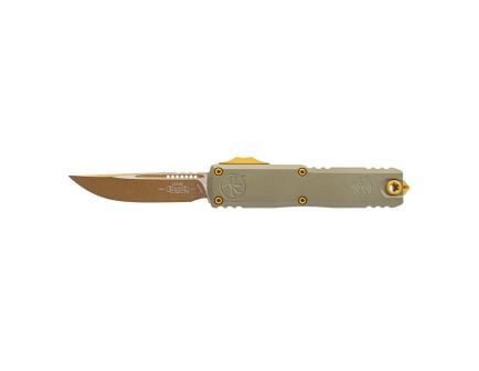 Sabre X Microtech UTX-85 S/E Gen IV OTF Drop Point Knife, Moss Green/Burnt Bronze - 12314-1 UBMG-PSA